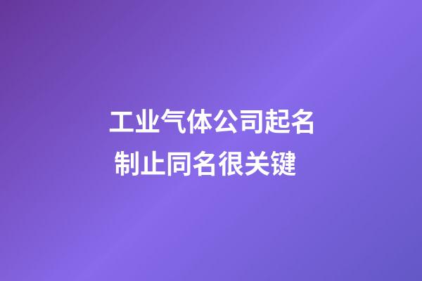 工业气体公司起名 制止同名很关键-第1张-公司起名-玄机派